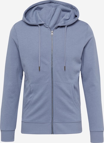 JACK & JONES Zip-Up Hoodie in Blue: front