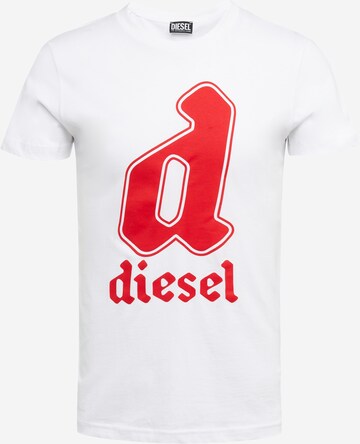 DIESEL Футболка 'DIEGOR' в Белый: спереди