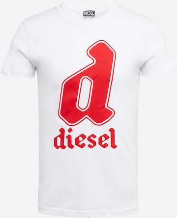 DIESEL Футболка 'DIEGOR' в Белый: спереди