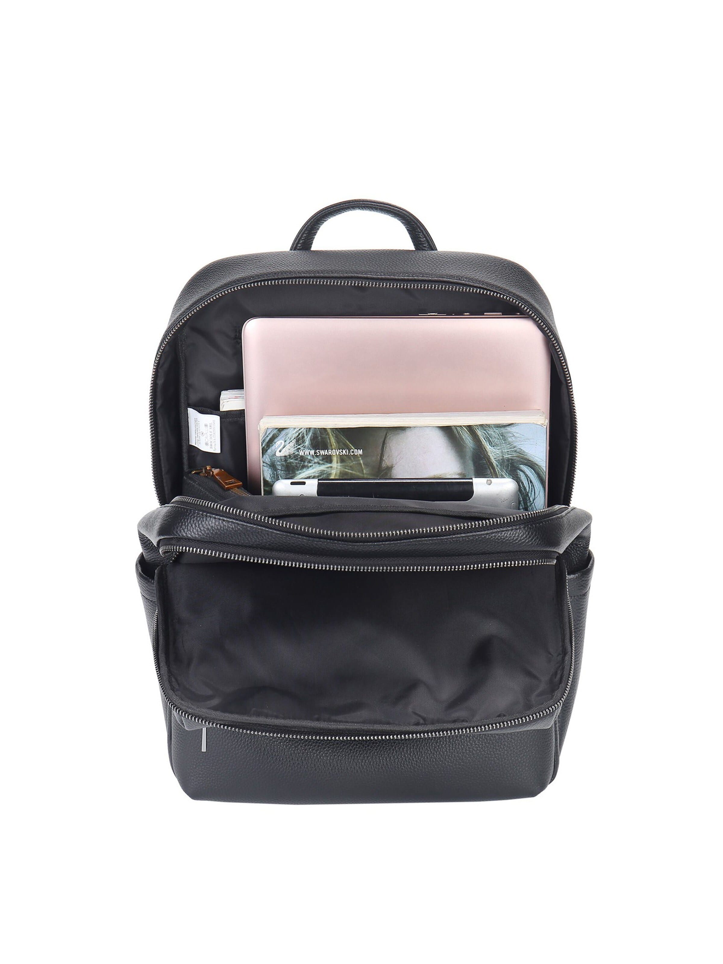 Zaino 'Zaino B Cavalli Vera Pelle Unisex 42x30x13 cm Chiusura Zip' di B. Cavalli in nero