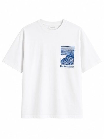 Perfect&Basic - Camiseta 'Oversize Tee Unisex – “Ola Azul”' en azul: frente
