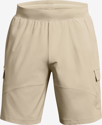 UNDER ARMOUR Regular Workout Pants in Beige: front