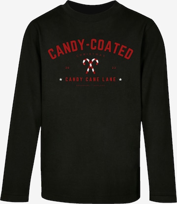 F4NT4STIC Shirt 'Weihnachten Candy Coated Christmas' in Zwart: voorkant