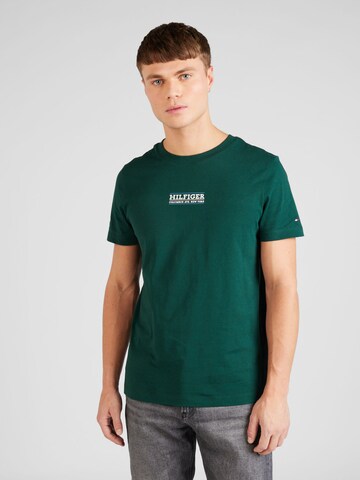 T-Shirt TOMMY HILFIGER en vert : devant