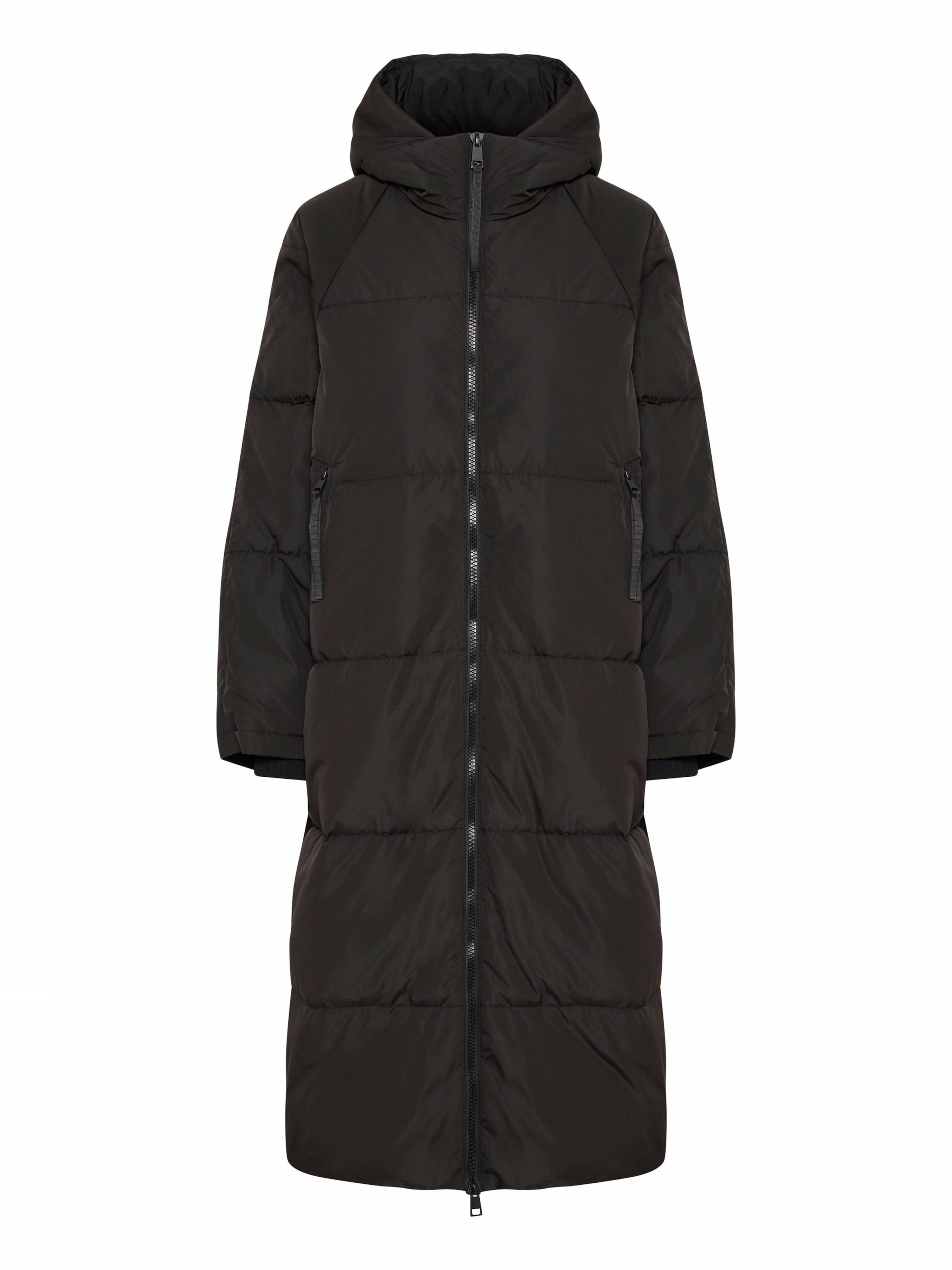 Manteau d’hiver 'Bunala' ICHI en noir : devant