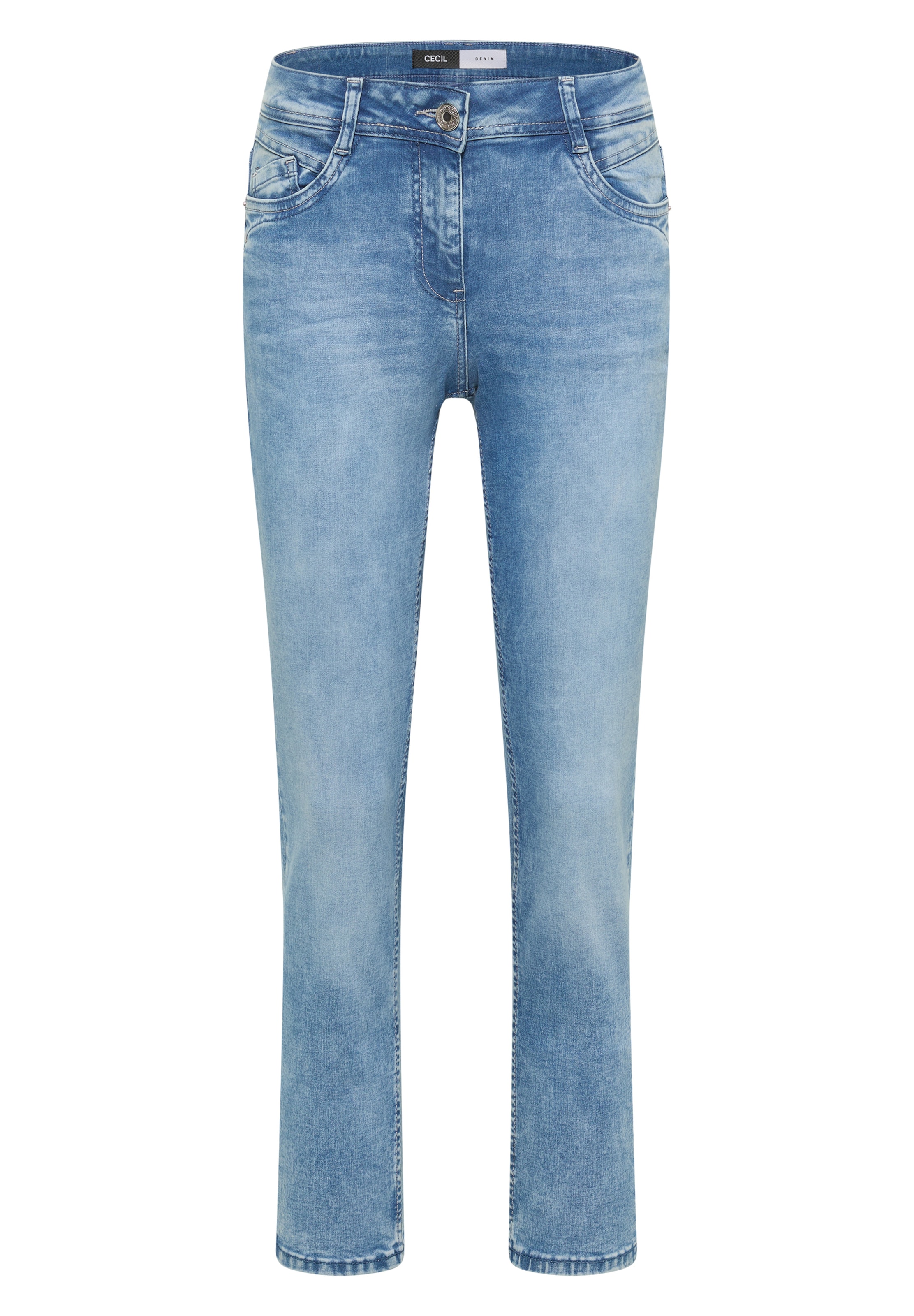 CECIL Mid Waist Slim Leg Jeans im Casual Fit in 25/28 in blau, Produktansicht