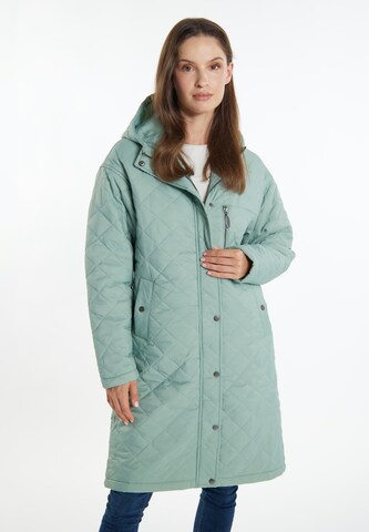 Usha Between-Seasons Coat in Green: front