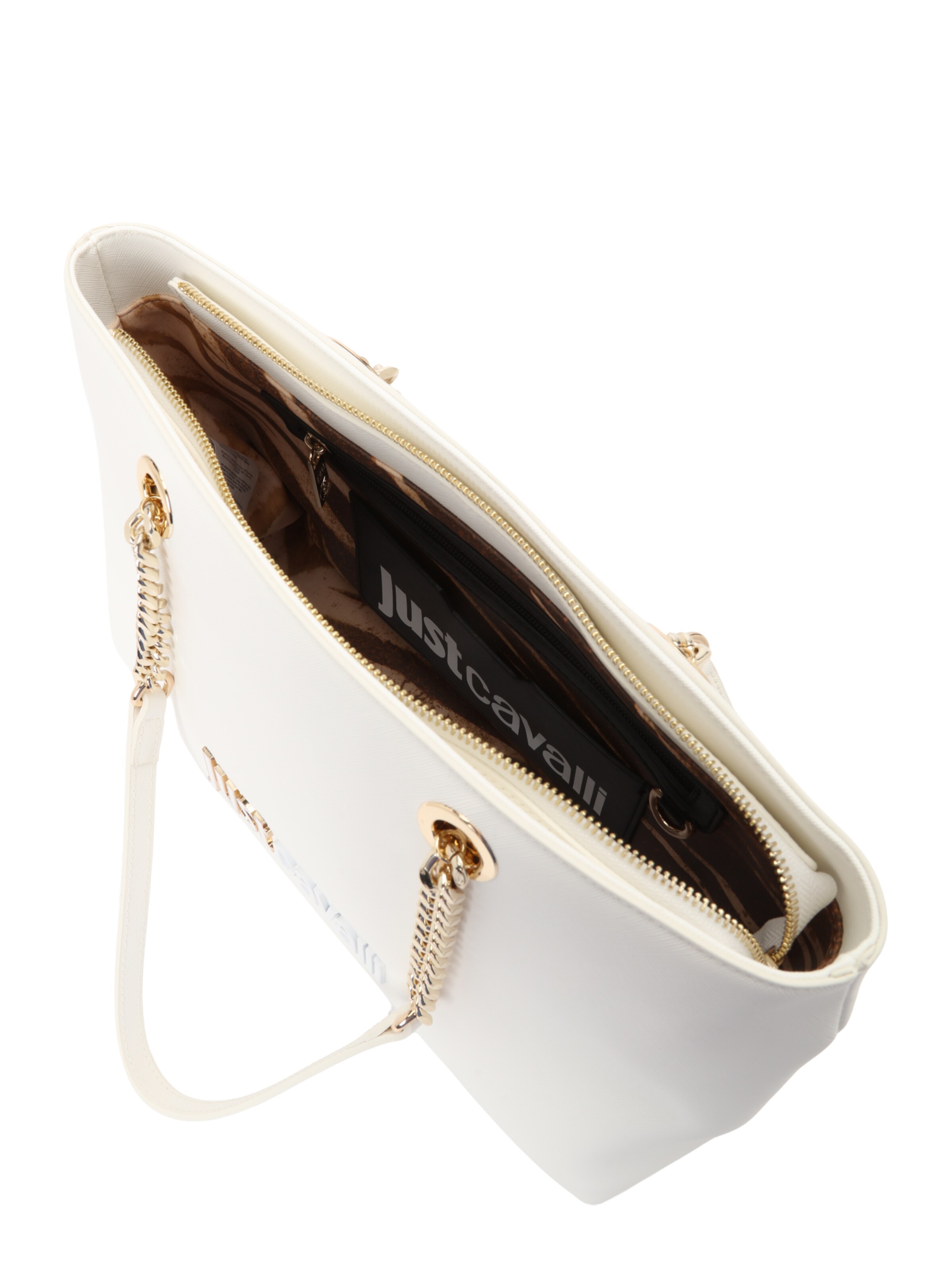 Cabas 'LETTERING' Just Cavalli en blanc