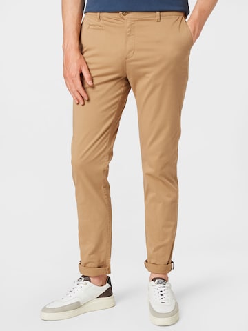 FAGUO Slimfit Chinohousut 'BRIX' värissä beige: edessä