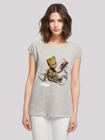 F4NT4STIC Shirt 'Marvel Guardians Of The Galaxy Vol2 Groot Tape' in Grijs: voorkant