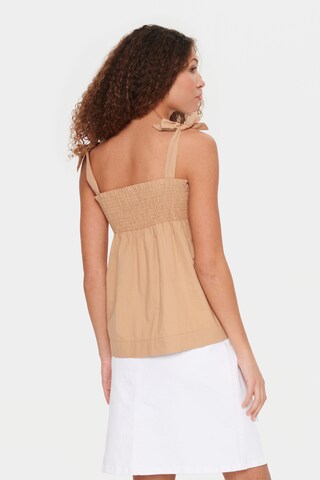 SAINT TROPEZ Top 'Ursula' in Beige