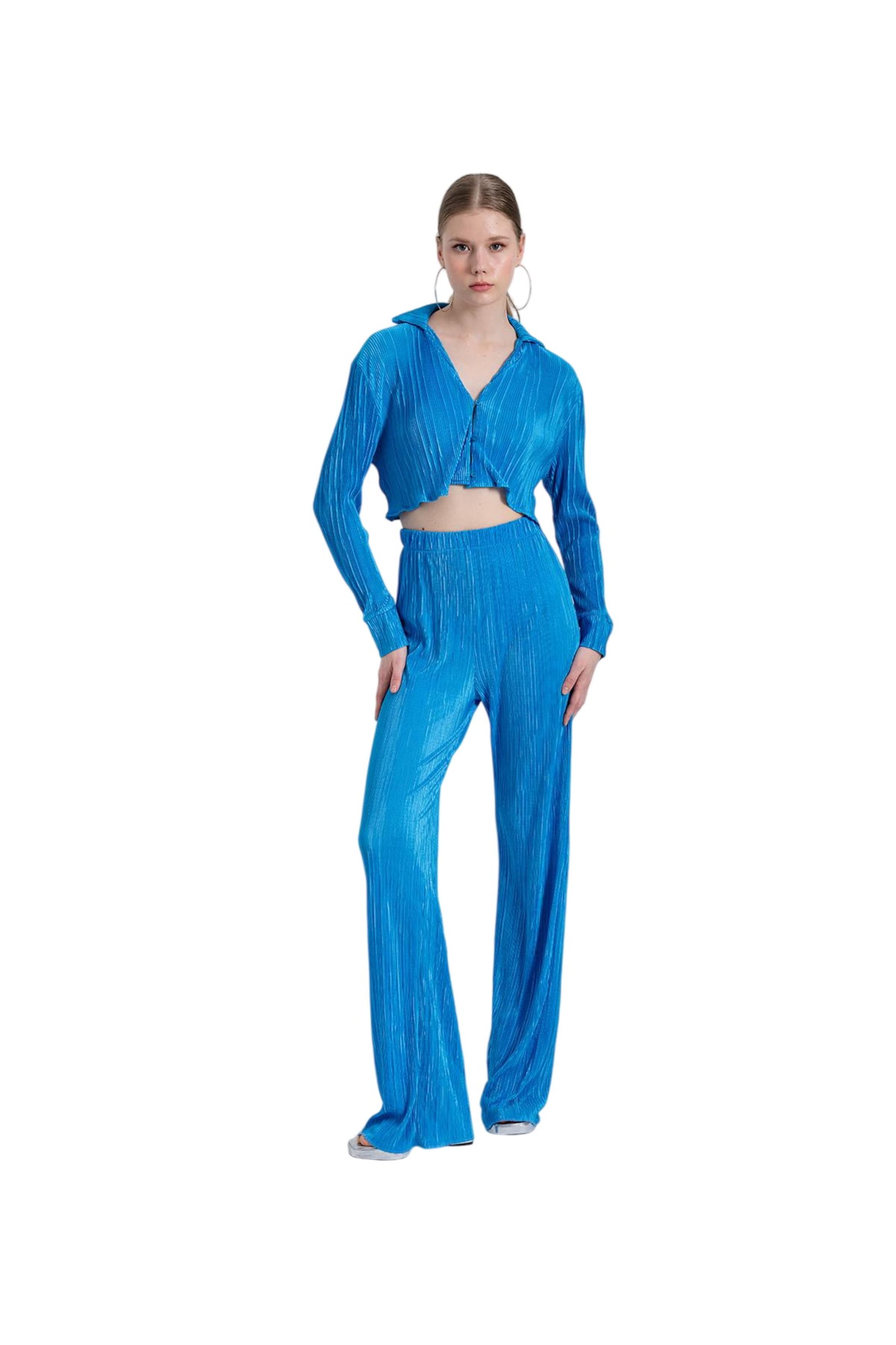 HOLLY LOLLY Blouse in Blauw: voorkant