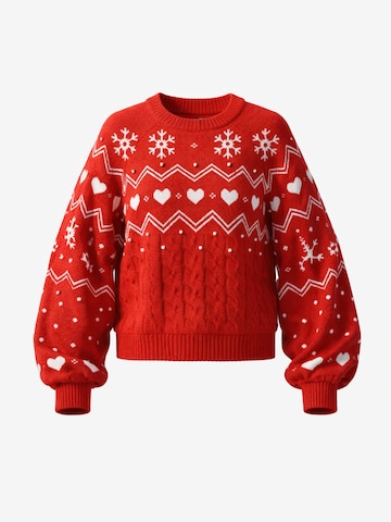 LEAFLETIC Pullover 'Leafletic Women’s Pullover Sweater'‌‌‌‌ in Rot: Vorderseite