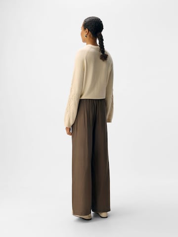 Wide Leg Pantalon 'OBJYui' OBJECT en marron