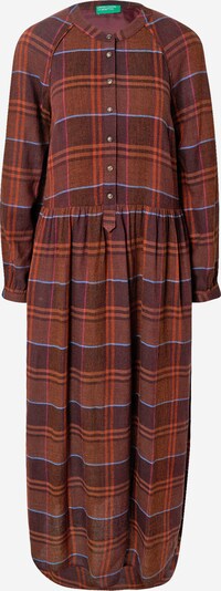 UNITED COLORS OF BENETTON Рокля тип риза в кралско синьо / кафяво / оранжево / розово, Преглед на продукта