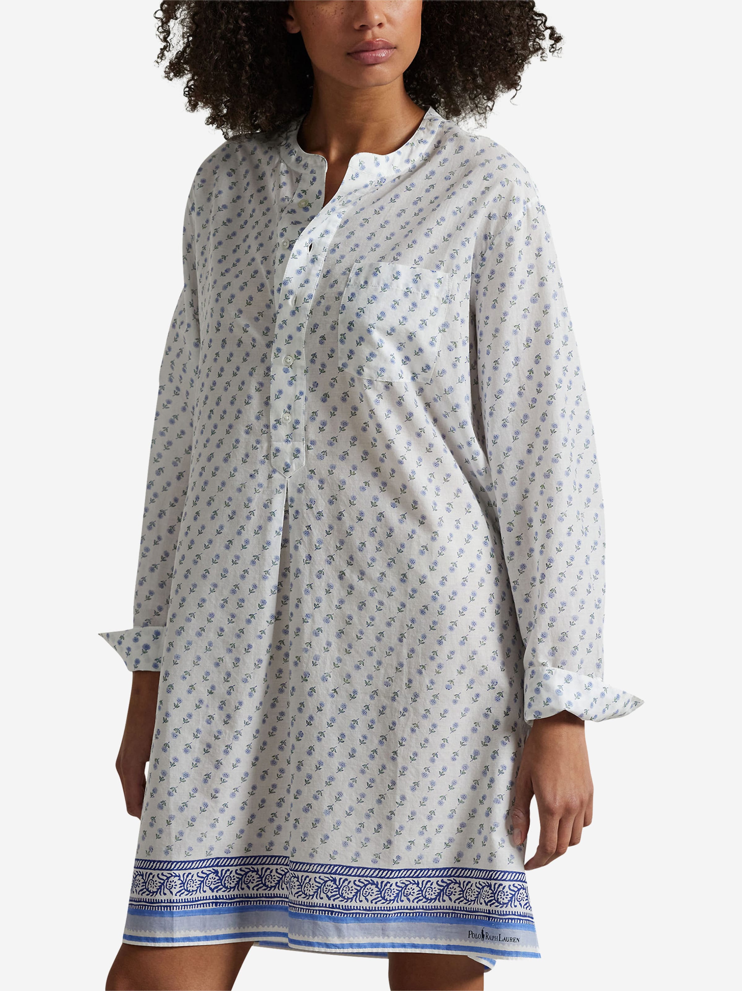 Chemise de nuit ' Breezy Blockprint ' Polo Ralph Lauren en bleu