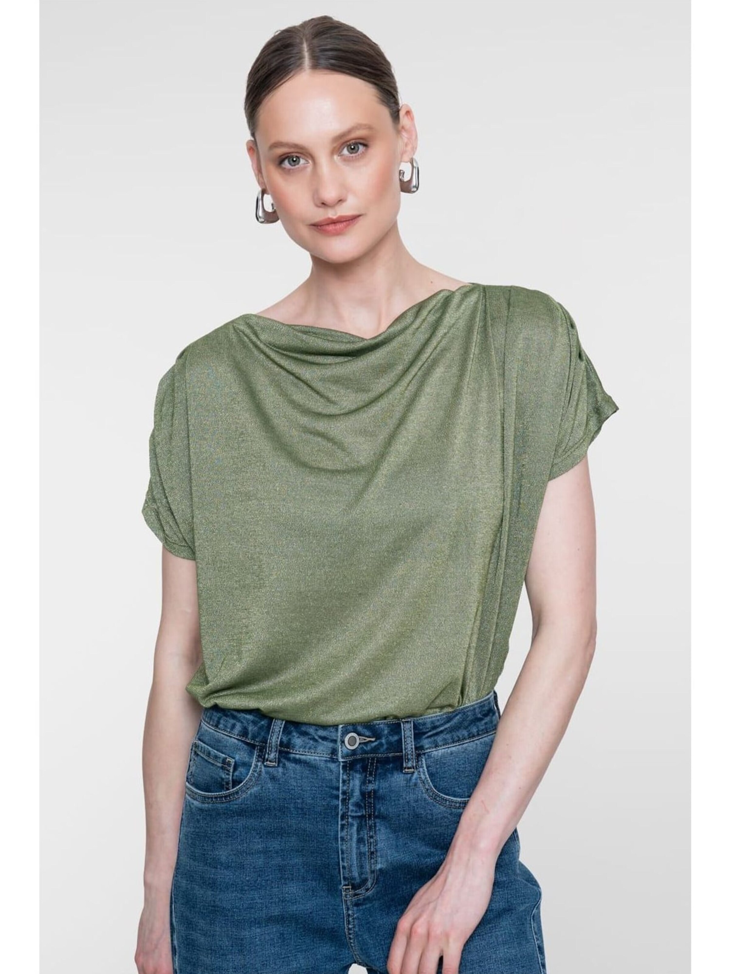 Geisha Top in Groen: voorkant