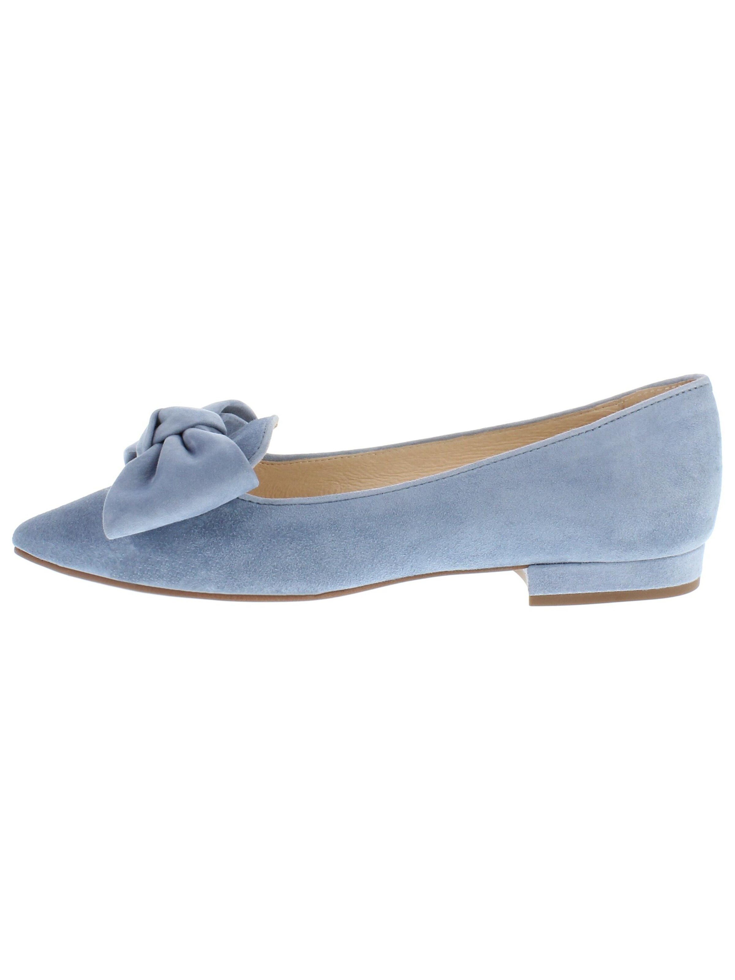 XAVER LUIS Schuhmanufaktur Ballerina 'COCOS - mit großer Lederschleife'‌‌‌‌ in Blau: Vorderseite