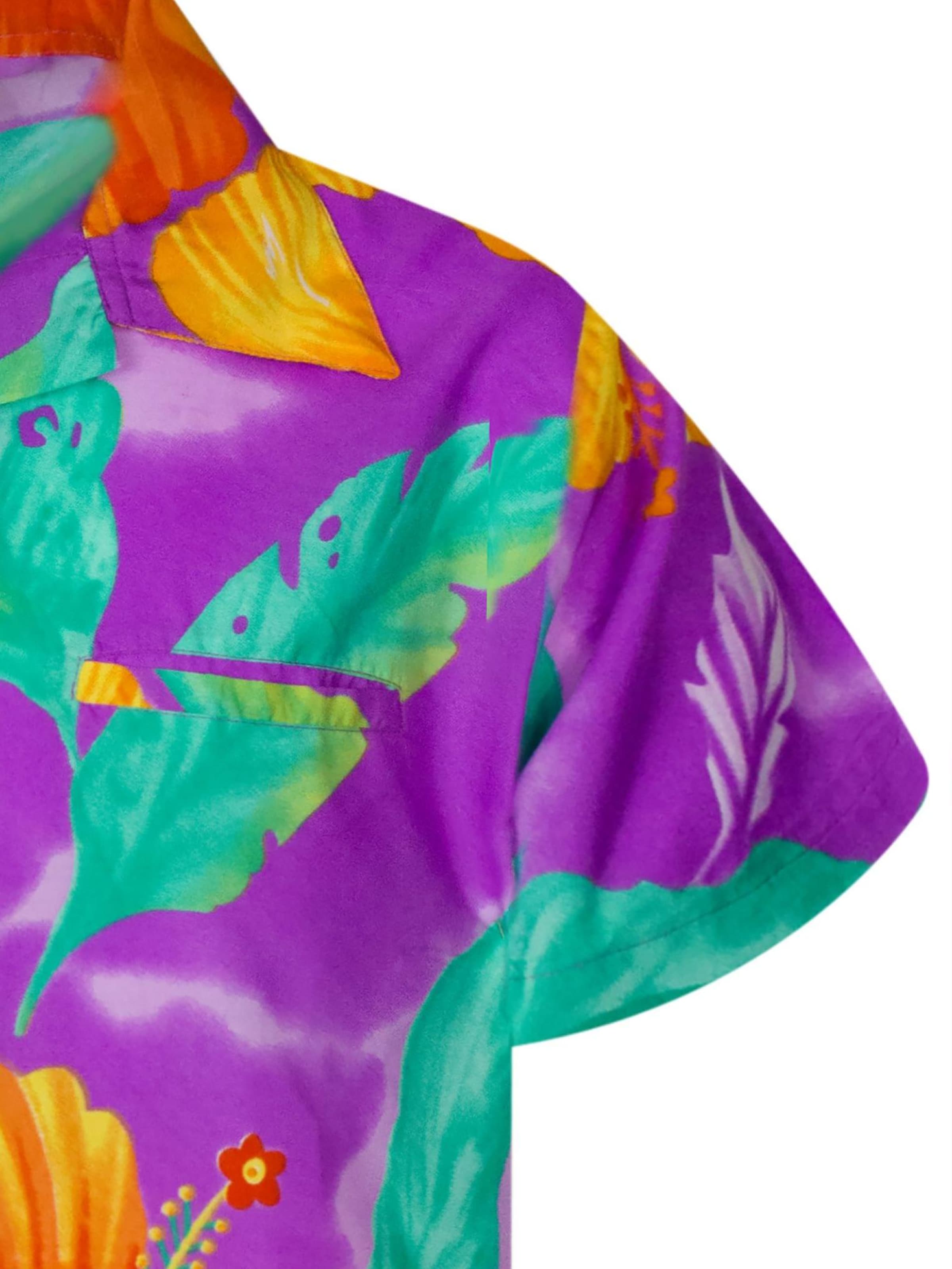 King Kameha Shirt 'Big Flower' in Lila
