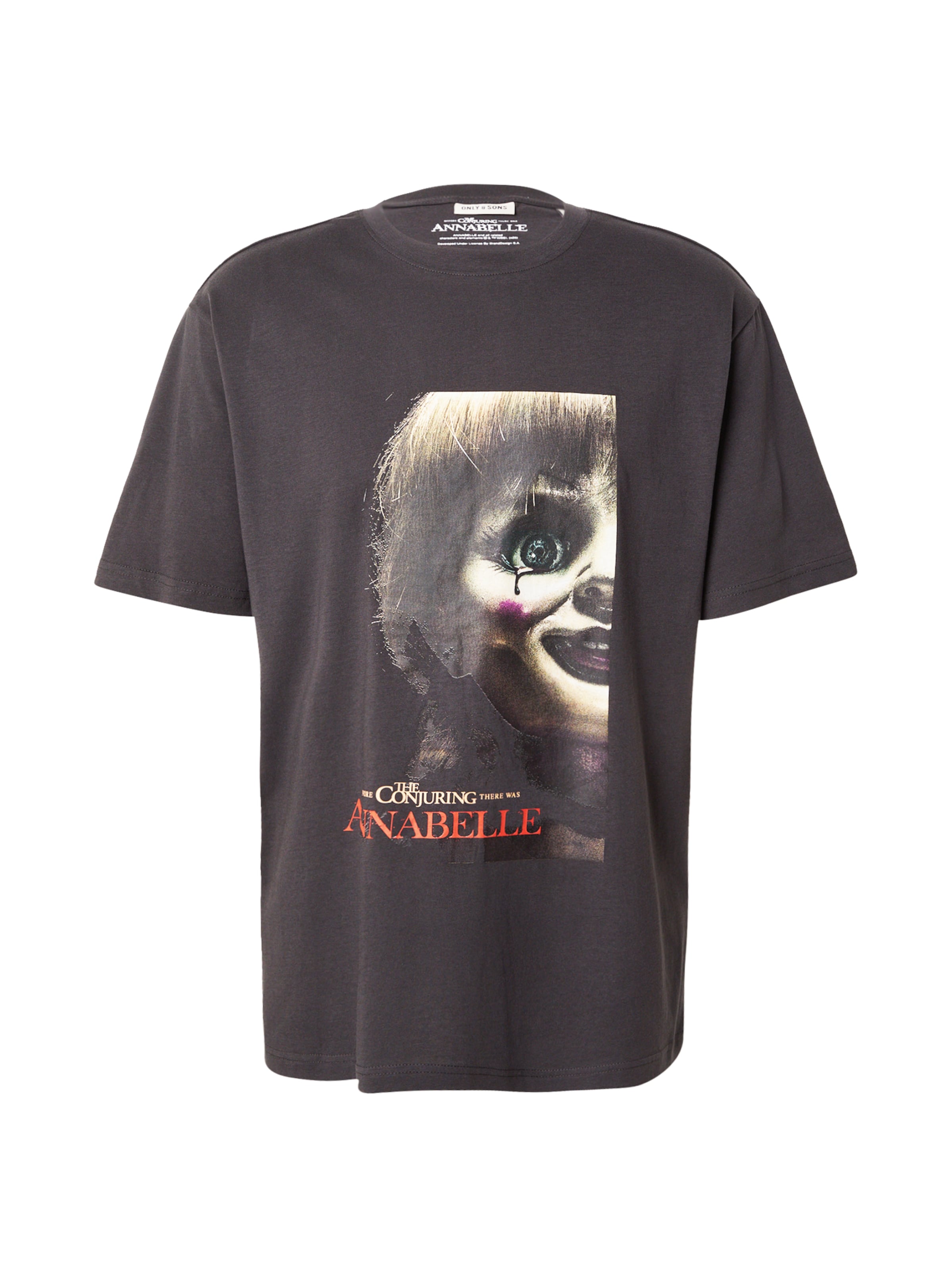 Marškinėliai 'ONSHALLOWEEN' iš Only & Sons, spalva – glaisto spalva / pilka / tamsiai pilka / ryškiai raudona, Prekių apžvalga