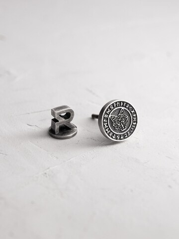 REYTEL Earring 'WOLF. RUNES' in Silver: front
