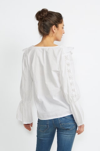 Cream Blouse 'Jenny' in Wit