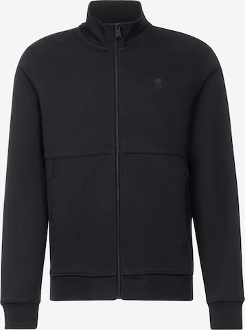 Street One MEN Zip-Up Hoodie in Black: front