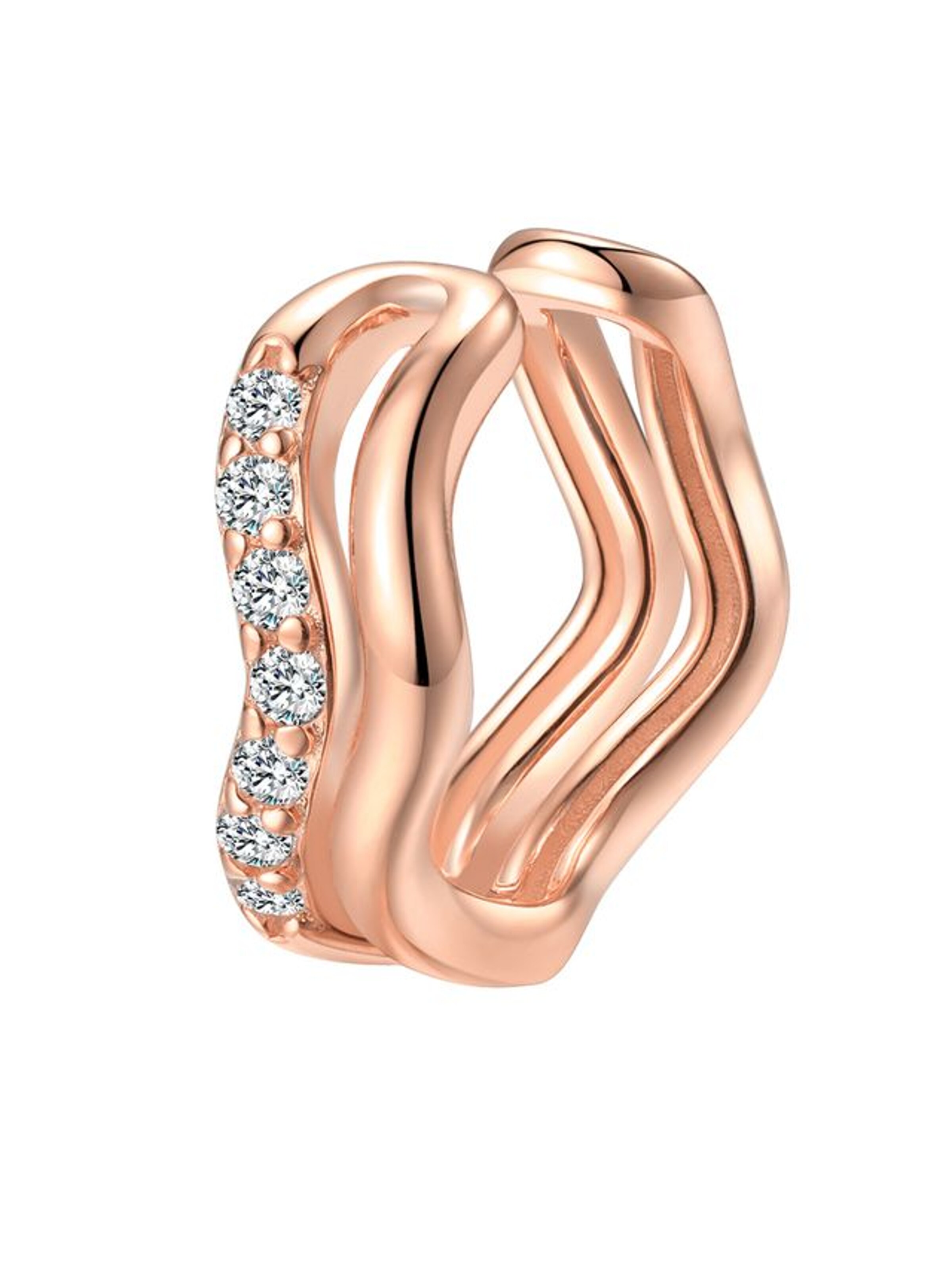 Boucles d'oreilles 'Flow Cuff' Hey Happiness en or : devant