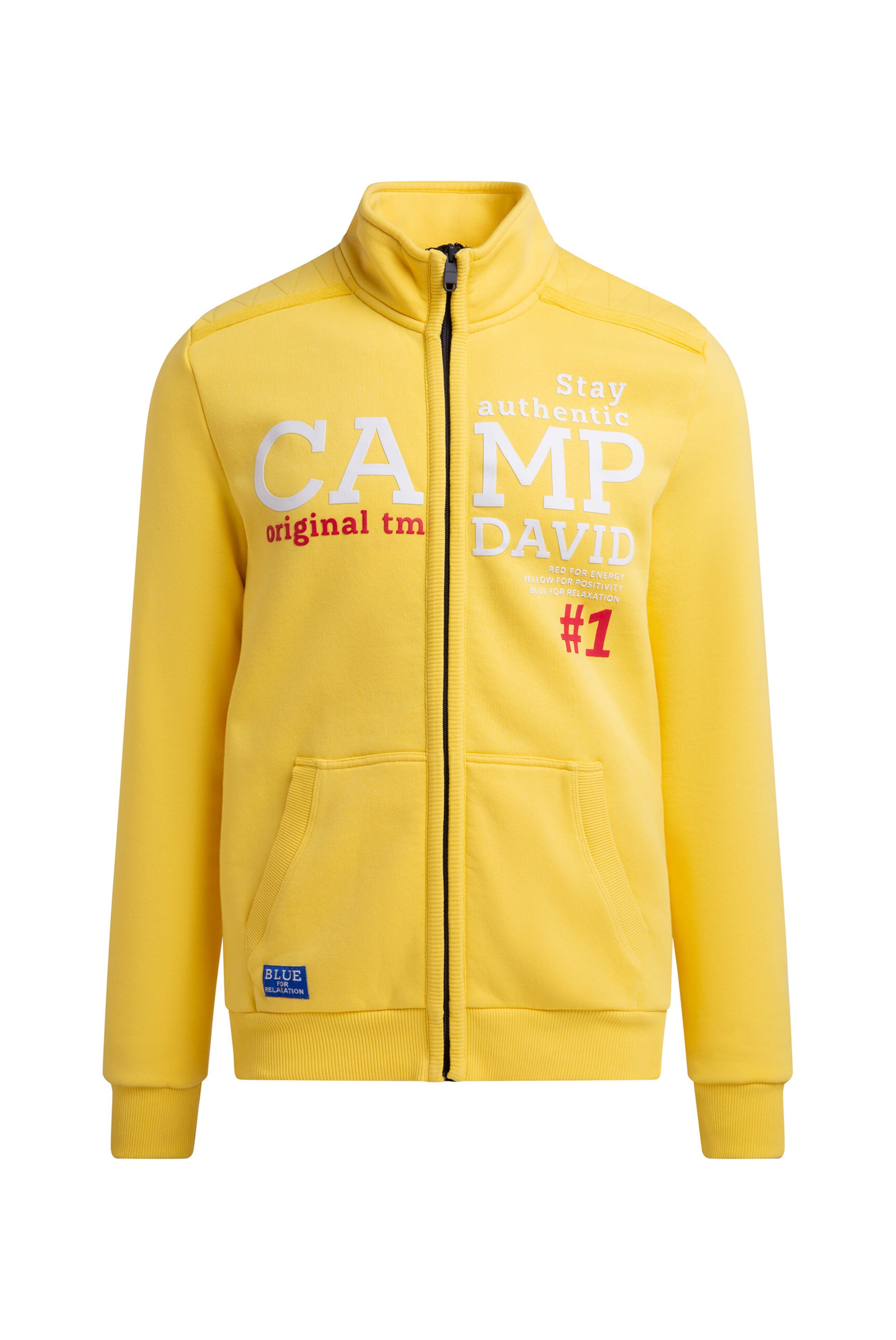 CAMP DAVID Sweatjacke in Gelb: Vorderseite