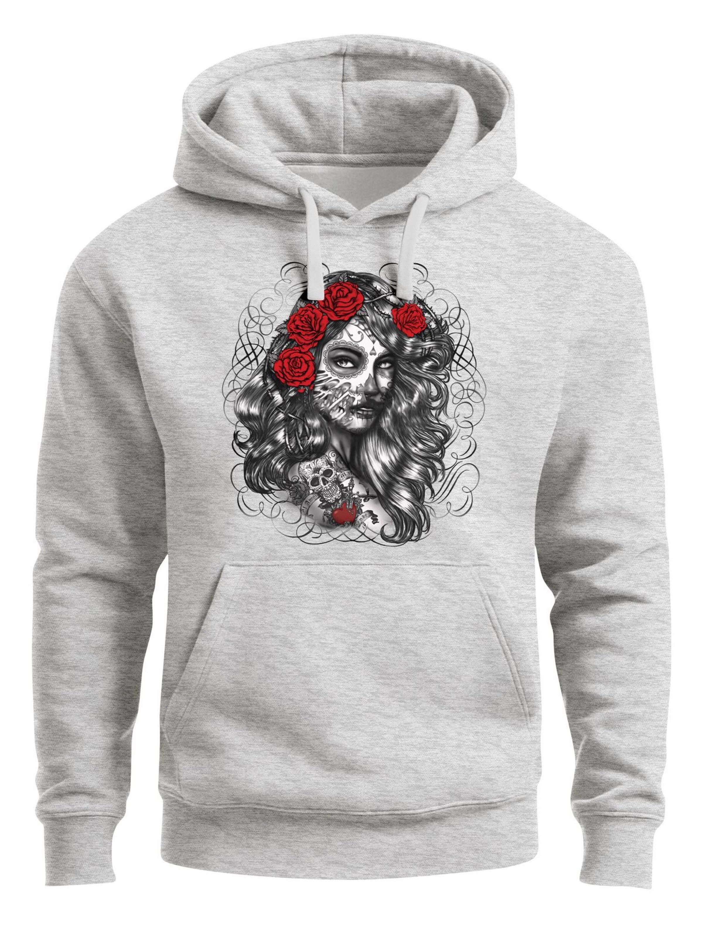 Neverless Sweatshirt 'Day of Dead' in Grey: front