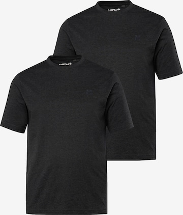 Men Plus Shirt in Zwart: voorkant