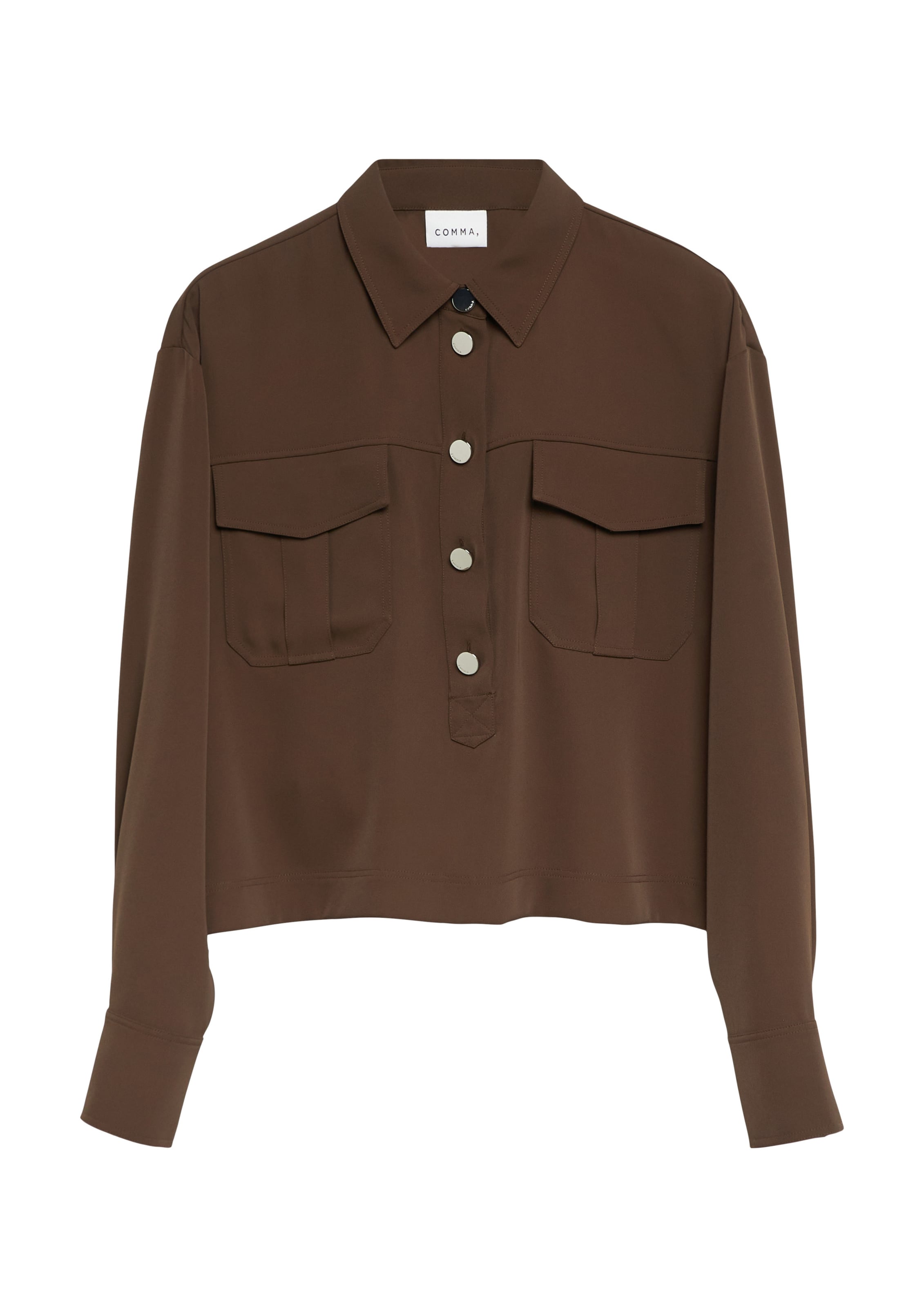 COMMA Bluse in dunkelbraun, Produktansicht