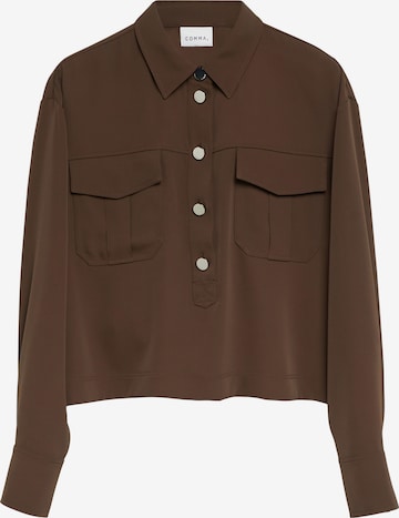 Chemisier COMMA en marron : devant