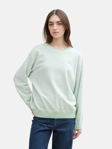 TOM TAILOR DENIM Sweatshirt in Green: front