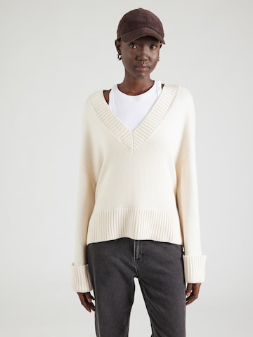 Gina Tricot Trui in Beige: voorkant