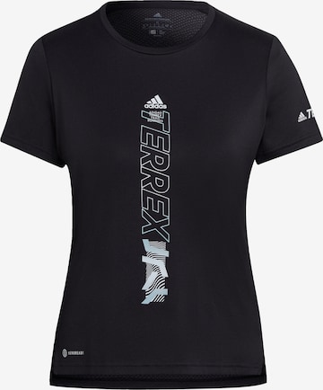 juoda ADIDAS TERREX Sportiniai marškinėliai 'Agravic': priekis