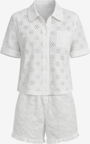 Polo Ralph Lauren Pyjama ' Cotton Eyelet ' in Weiß: Vorderseite