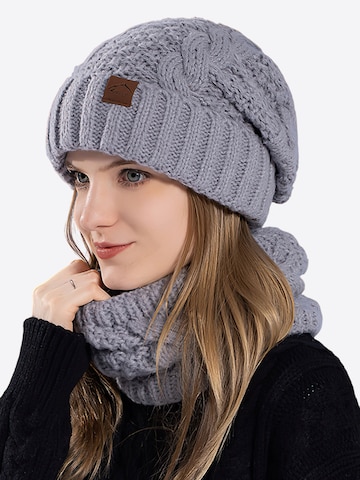Magicshe Hat 'Gefüttertes Beanie und Schal-Set' in Grey: front