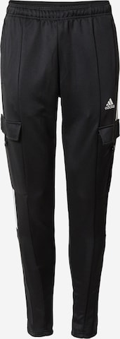 ADIDAS SPORTSWEAR Slim fit Workout Pants 'Tiro' in Black: front