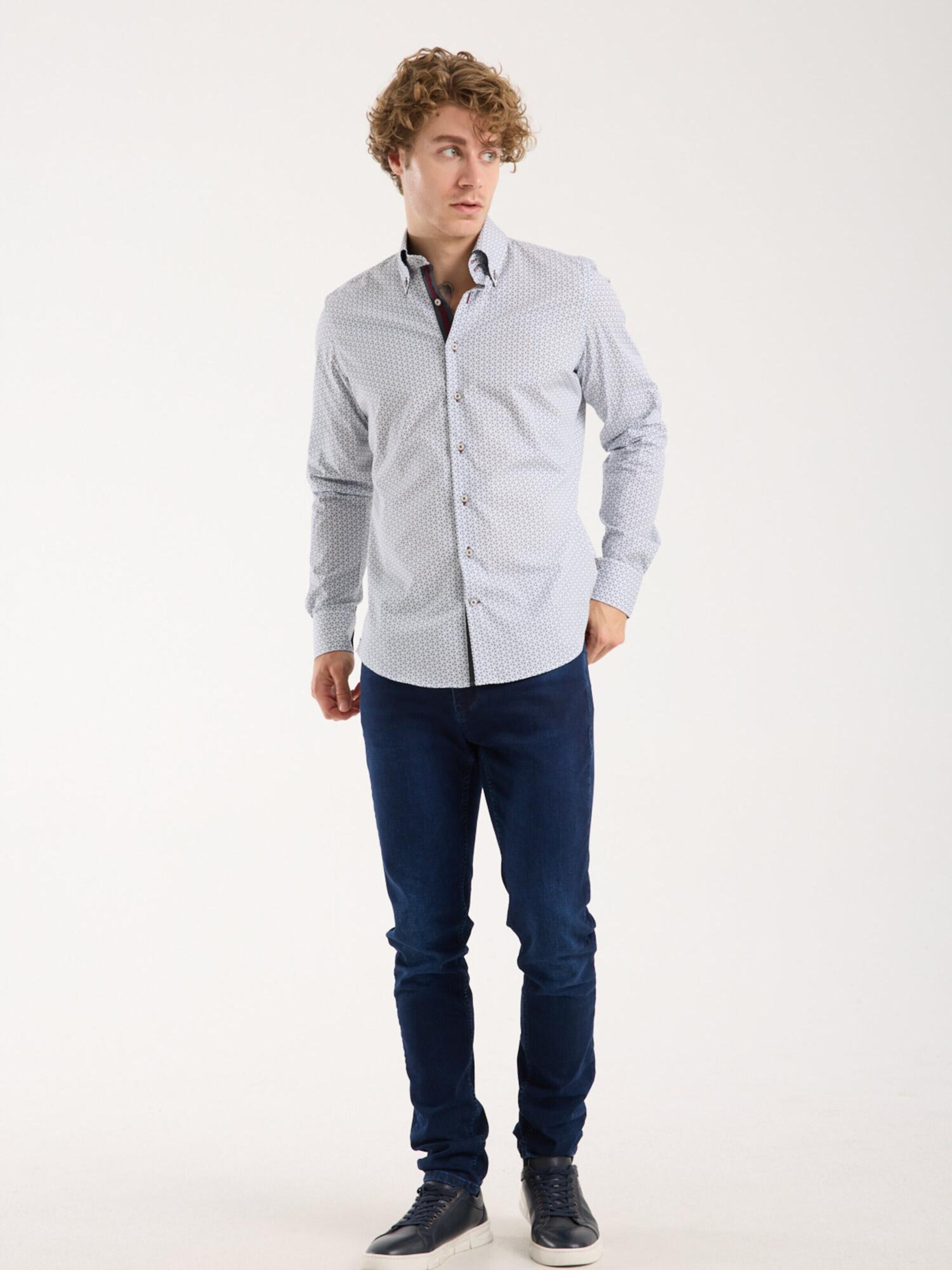 Slim fit Camicia business di 7Camicie in bianco
