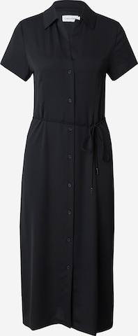 Calvin Klein - Vestido camisero en negro: frente