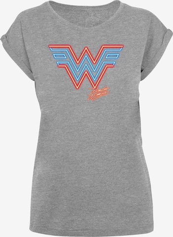 F4NT4STIC Shirt 'DC Comics Wonder Woman 84 Neon Emblem' in Grey: front