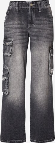 BDG Urban Outfitters Wide leg Cargojeans 'CYBER' in Zwart: voorkant