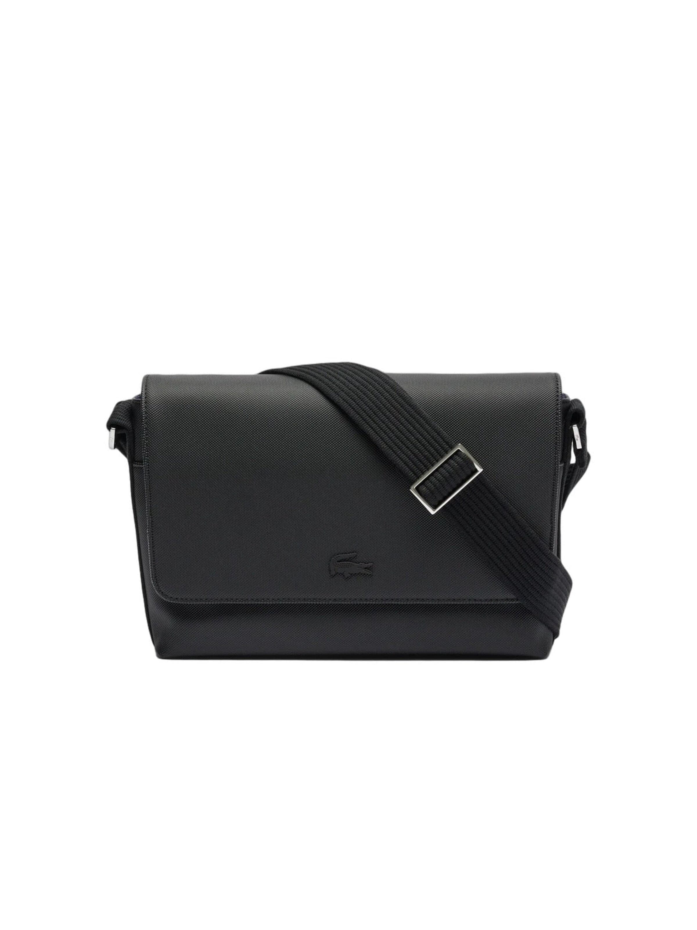 LACOSTE - Mala de ombro 'Lacoste Sacoche rabat Men S Classic Homme Noir' em preto: frente
