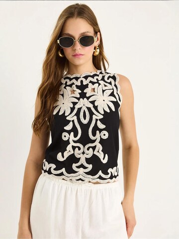 Camicia da donna di Bianco Lucci in nero: frontale