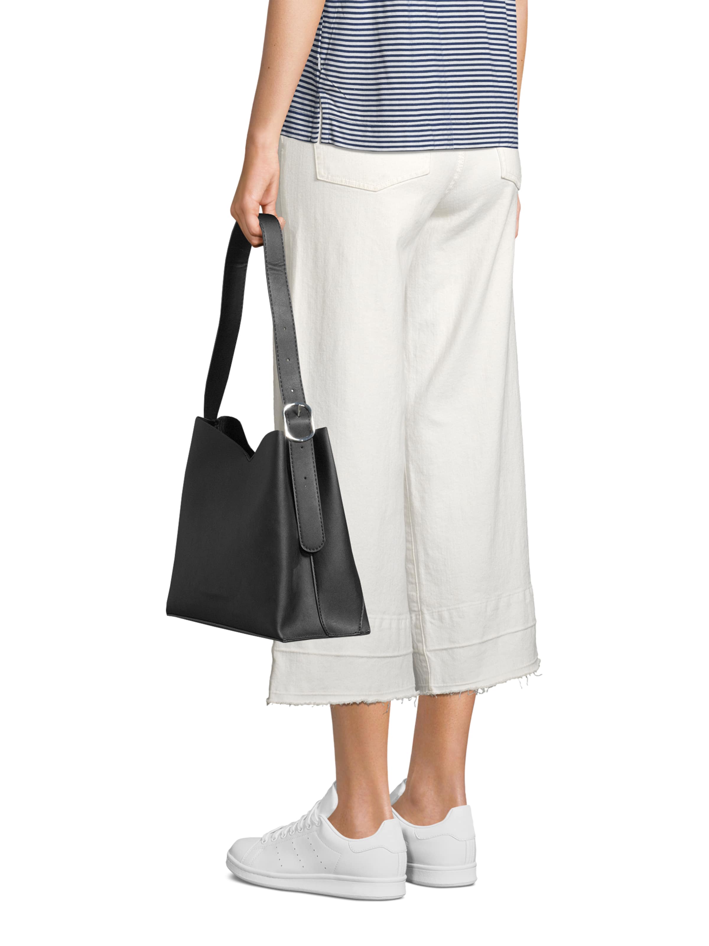 PIECES - Bolso de hombro 'PCSONY' en negro: frente