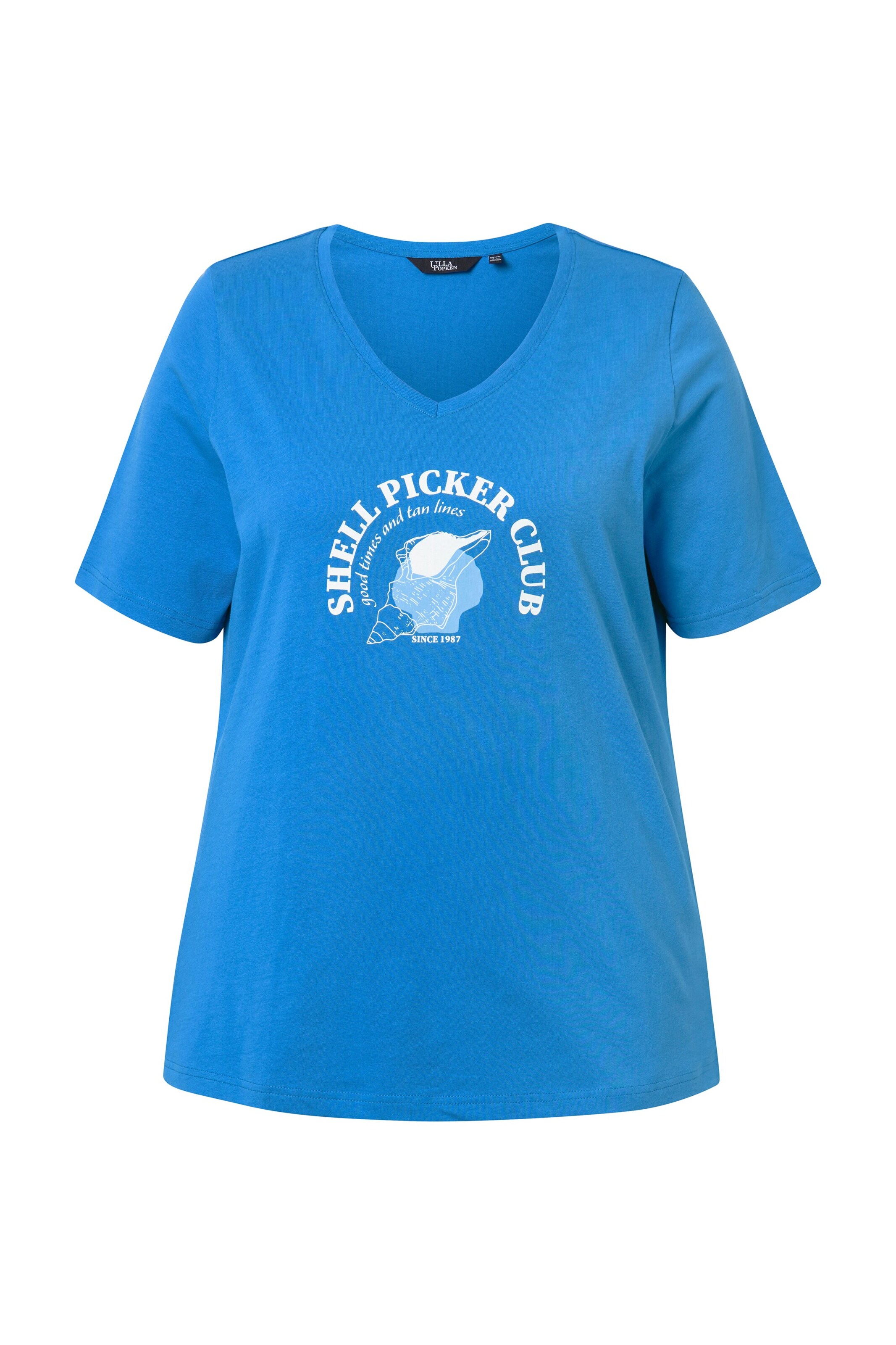 T-shirt Ulla Popken en bleu : devant
