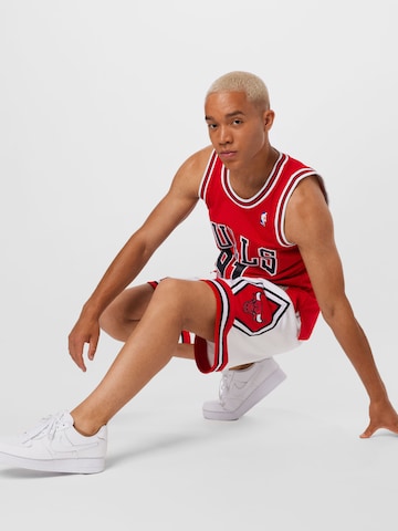 Mitchell & Ness Loosefit Broek 'CHICAGO BULLS' in Wit