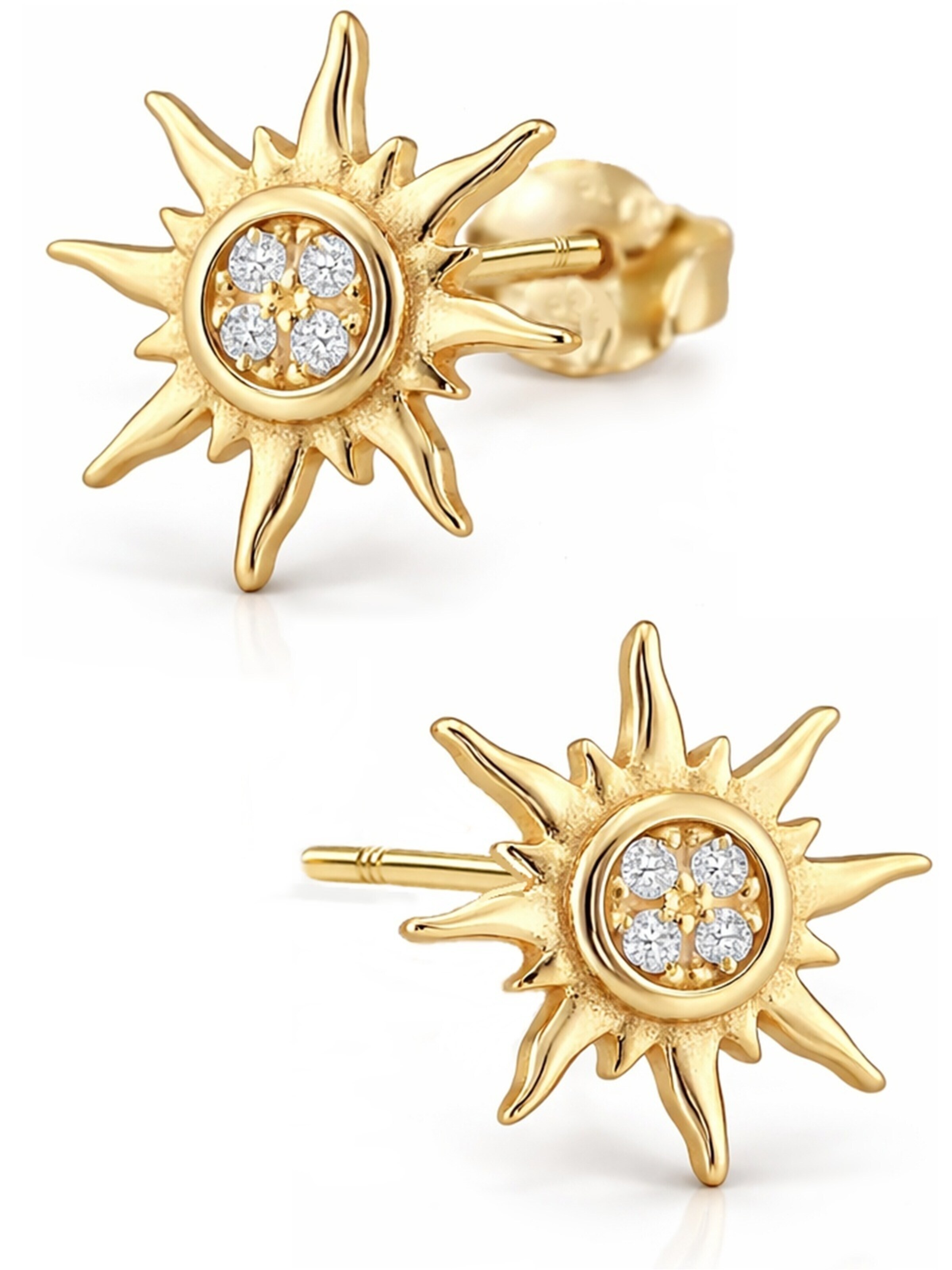 Goldene Hufeisen Earrings 'Sonne' in Gold: front