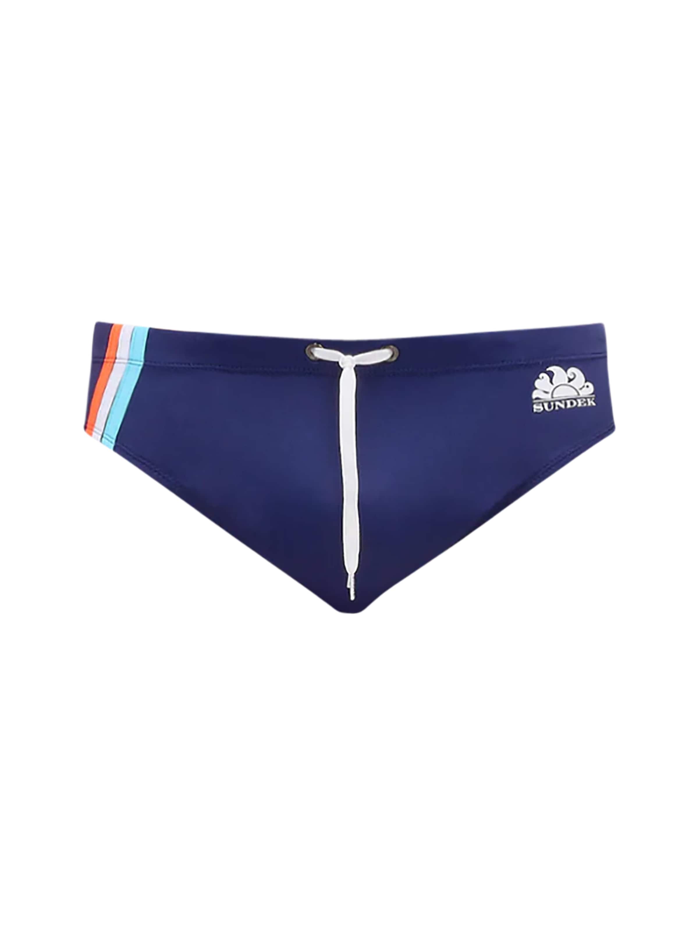 Sundek Swim Trunks in M in Navy / Orange / White, Item view